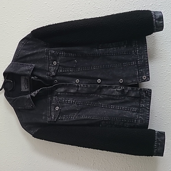Levi's Jackets & Blazers - Levi's - Acid Washed Sherpa Sleeve Jacket